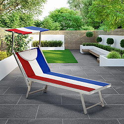 Beach And Garden Design 4 transats de plage chaises longues professionnels en aluminium Santorini Europe, Couleur: France