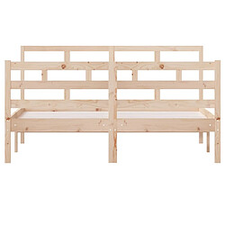 Avis vidaXL Cadre de lit sans matelas bois massif 140x190 cm