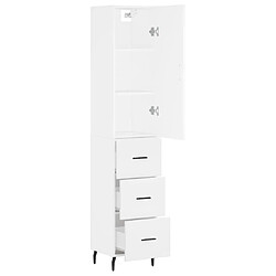 Avis vidaXL Buffet haut Blanc 34,5x34x180 cm Bois d'ingénierie