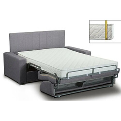 Inside 75 Canapé lit CanapExpress lattes matelas mémory 22cm tête de lit intégrée velours anthracite