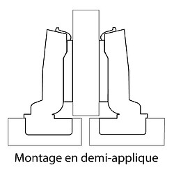 Fp Charnière 110 degrés Sensys 8645i -4mm fournie avec manchon d'expansion avant noir HETTICH (Par 50)