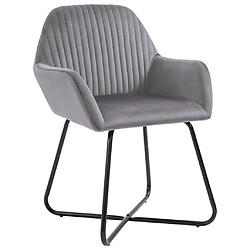 Decoshop26 Lot de 2 chaises de salle à manger cuisine design moderne velours gris CDS020620