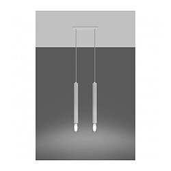 Avis Luminaire Center Suspension Wezyr Bar Verre,acier blanc 2 ampoules 120cm