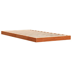 Vidaxl Cadre de lit cire marron 100x200 cm bois de pin massif