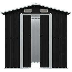 Helloshop26 Abri de jardin cabane cabanon maison de stockage remise extérieur hangar outils robuste acier 204 x 132 x 186 cm anthracite 02_0022383