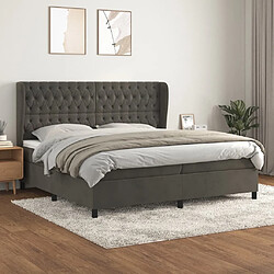 Maison Chic Lit Adulte - Lit simple Lit à sommier tapissier et matelas moelleux - Meuble de Chambre - Gris foncé 200x200cm Velours -MN75699