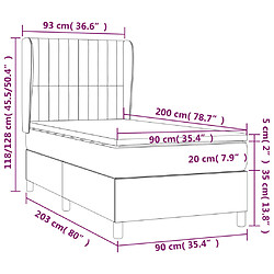 vidaXL Sommier à lattes de lit avec matelas Bleu foncé 90x200 cm pas cher