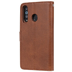 Avis Wewoo Housse Coque Pour Galaxy A60 Étui de protection à rabat horizontal de couleur unie avec support et fentes cartes et portefeuille et cadre photo et lanière marron