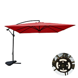 Concept Usine Parasol LED déporté carré 3x3m terracotta SOLENZARA LED