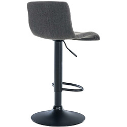 Decoshop26 Tabouret de bar avec repose-pieds pivotant dossier incurvé en tissu gris foncé et métal noir 10_0004961 pas cher