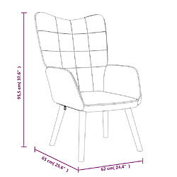 vidaXL Chaise de relaxation avec tabouret Gris foncé Tissu pas cher