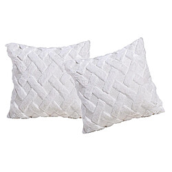 2x 18 "housse De Coussin Moderne Canapé Géométrique Housse De Coussin Décor à La Maison Blanc