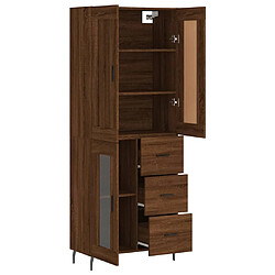 Avis vidaXL Buffet haut Chêne marron 69,5x34x180 cm Bois d'ingénierie