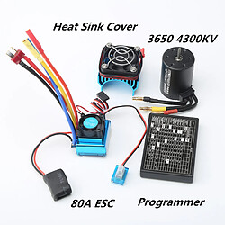 3650 4300KV Moteur Brushless ESC Radiator Combo Pour 1: 8 1:10 RC Car 80A ESC