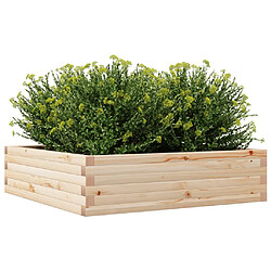 Avis vidaXL Jardinière 90x90x23 cm bois de pin massif