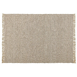 Beliani Tapis beige à motif rayé 140 x 200 cm ALADAG