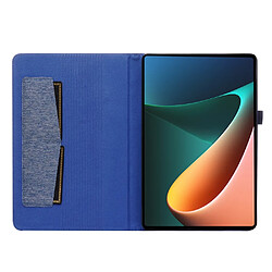 Etui en PU avec support et porte-carte pour votre Xiaomi Pad 5/Pad 5 Pro - bleu