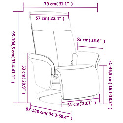 vidaXL Fauteuil inclinable de massage et repose-pieds gris clair tissu pas cher