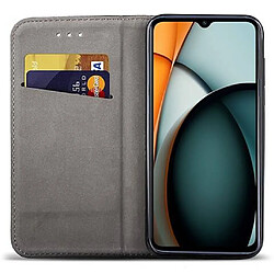 Htdmobiles Housse etui portefeuille avec coque interieure en silicone pour Xiaomi Redmi A3 / Poco C61 4G + film ecran - NOIR MAGNET