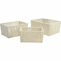 Set de basket DKD Home Decor Beige Métal Coton (40 x 30 x 20 cm)