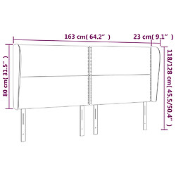 Acheter vidaXL Tête de lit avec oreilles Gris clair 163x23x118/128 cm Tissu