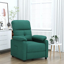 vidaXL Fauteuil inclinable Vert foncé Tissu