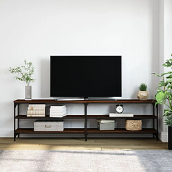 Avis Maison Chic Meuble TV scandinave - Banc TV pour salon chêne marron 180x30x50 cm bois d'ingénierie et métal -MN40299