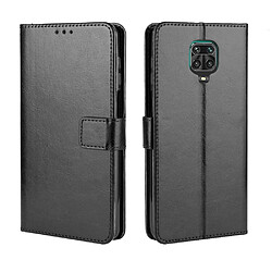 Etui en PU surface de cheval fou noir pour votre Xiaomi Redmi Note 9 Pro/Pro Max/Note 9S