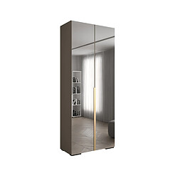 Abiks Meble Inova 1 Armoire avec miroir et portes battantes 236,7/100/47 2 Portes (gris/d’oro)