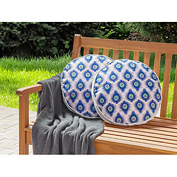 Beliani Lot de 2 coussins CERIANA 40 x 40 cm Bleu