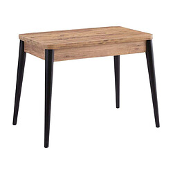 Hanah Home Table de repas extensible Dolunay noir, marron.