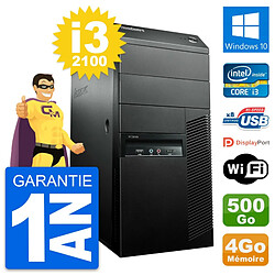 PC Tour Lenovo M91p Intel Core i3-2100 RAM 4Go Disque Dur 500Go Windows 10 Wifi - Occasion