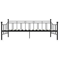 Avis vidaXL Cadre de lit de repos sans matelas noir métal 90x200 cm