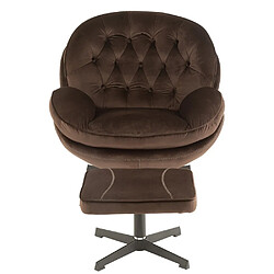 Avis Inside 75 Fauteuil avec son repose pieds MARIANAH tissu Marron