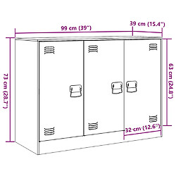 vidaXL Buffet vert olive 99x39x73 cm acier pas cher