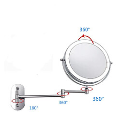 Avis Universal Miroir de maquillage à LED pliant, commode murale, double face, miroir d'agrandissement | miroir de bain