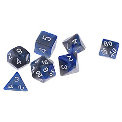 7 pièces polyédriques pour les donjons et les dragons trpg jeu mtg - bleu gris