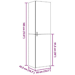 vidaXL Buffet haut chêne fumé 50x42,5x185 cm bois d'ingénierie pas cher