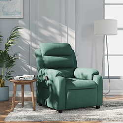 vidaXL Fauteuil inclinable Vert foncé Tissu