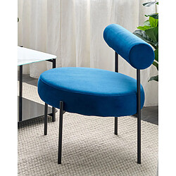 Beliani Fauteuil ALPHA Velours Bleu marine