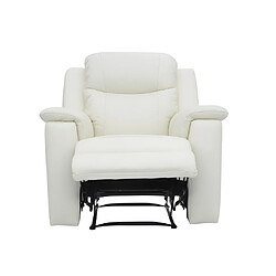 Avis Vente-Unique Fauteuil relax EVASION en cuir - blanc ivoire