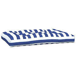 Acheter vidaXL Coussins de palette lot de 3 rayures bleues et blanches tissu