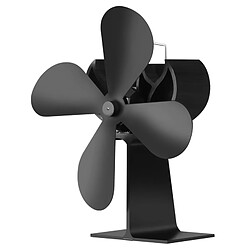 Wewoo XL BLFS-001 Ventilateur de poêle de cheminée ultra silencieux à 4 lames en aluminium (noir)