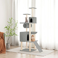 vidaXL Arbre à chat avec griffoirs en sisal Gris clair 168 cm