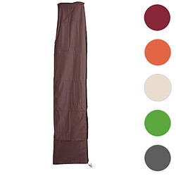 Mendler Housse de protection HWC pour parasol jusqu'à 3,5 m, housse avec fermeture éclair ~ brun 