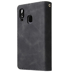 Avis Wewoo Housse Coque Etui à rabat horizontal multifonctionnel rétro pour Galaxy A40 avec fente carte & porte-carte et portefeuille fermeture à glissière et cadre photo et lanière noir