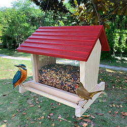 Acheter Universal Éleveur d'oiseaux Décoration de cour en bois Distributeur d'aliments pour oiseaux sauvages Maison d'oiseaux en bois avec toit Décoration de cour familiale