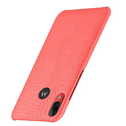 Avis Wewoo Coque Rigide Pour Motorola Moto E6 Plus Crocodile Antichoc Texture PC + Etui PU Rouge