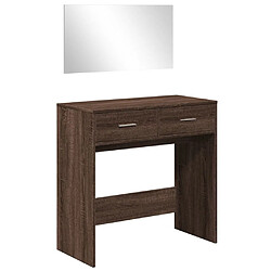 vidaXL Coiffeuse avec miroir chêne marron 80x39x80 cm