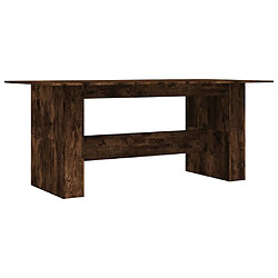 vidaXL Table à dîner chêne fumé 180x90x76 cm bois d'ingénierie